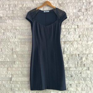 Dress Designer Blumarine Navy Size US 4, IT40, Made in Italy, Lace Rhinestones